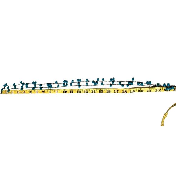 Turquoise Beaded Necklace Southwest Western Jewelry Gold Tone 24" Chain Vintage - Picture 5 of 16